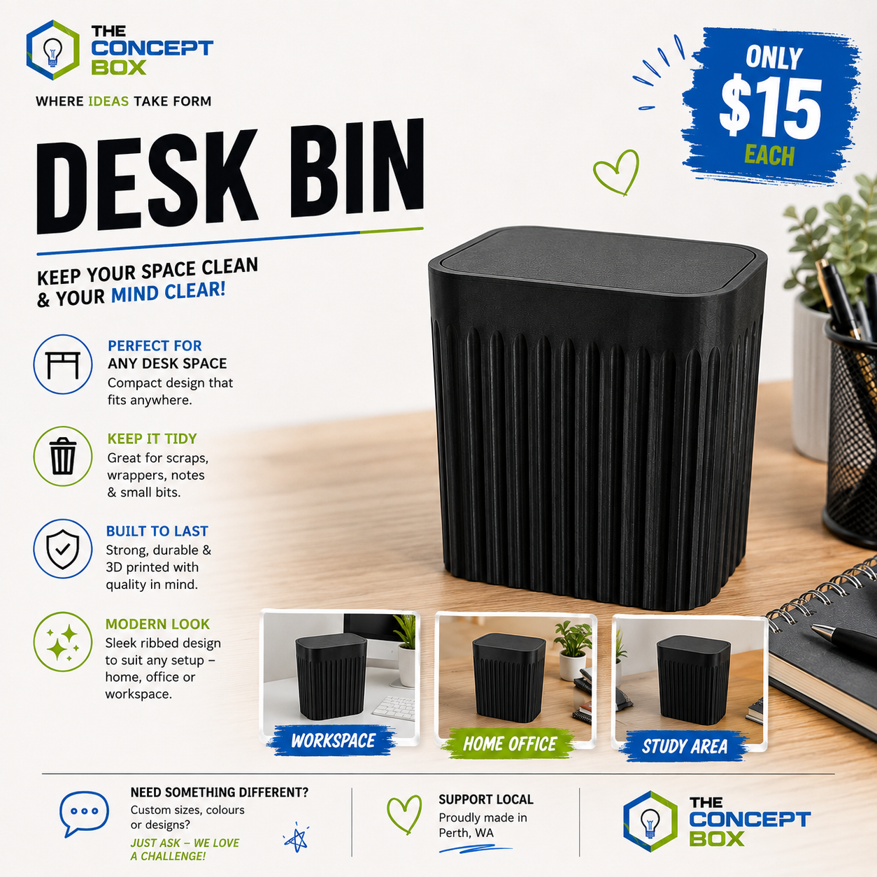 3D printed Bin